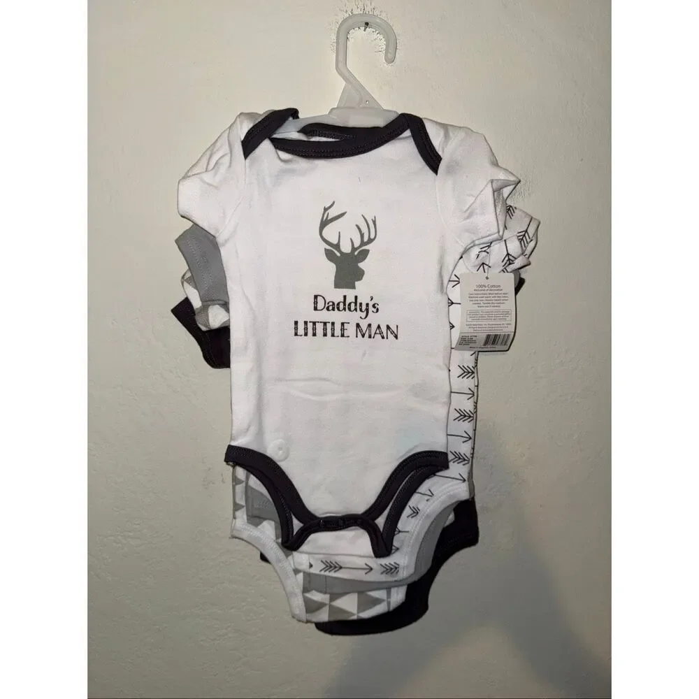 Hudson Baby Boy’s One Piece Bodysuit Pack of 5 Size 6-9M